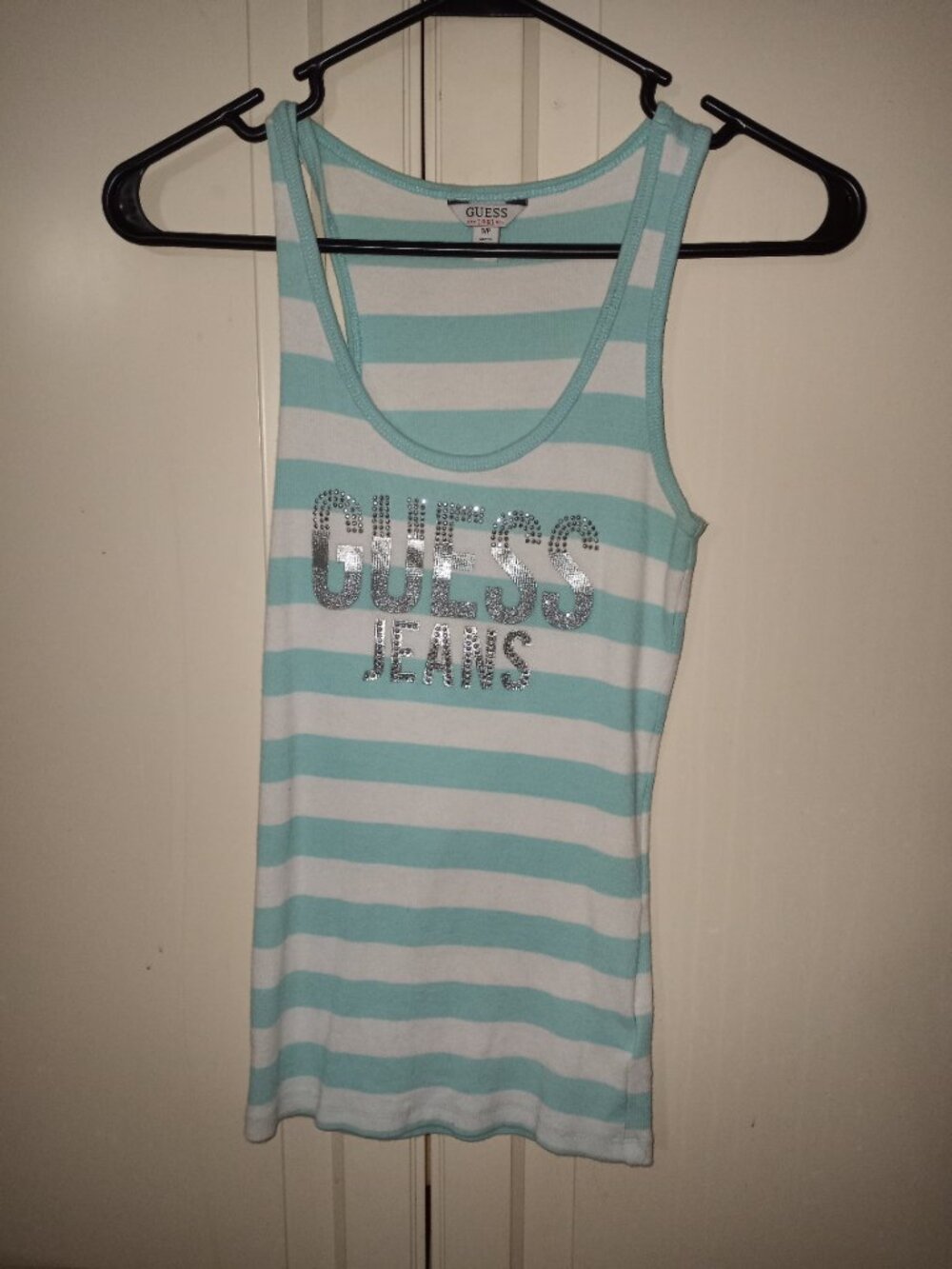 Y2K-era GUESS Jeans horizontal striped tank top